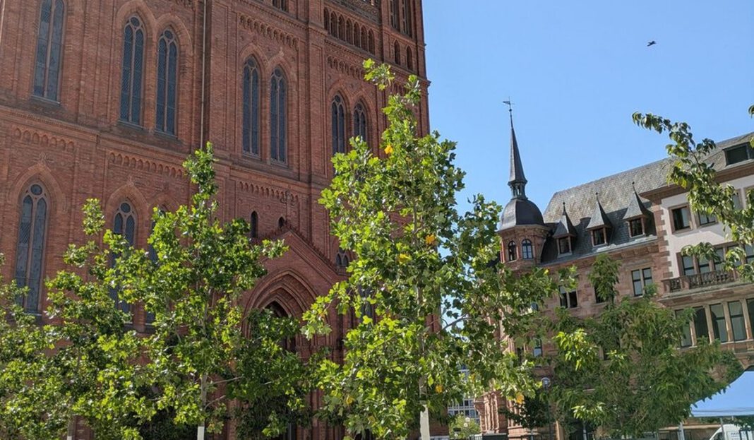 Schlossplatz vor der Marktkirche in Wiesbaden vorzeitig fertiggestellt Schlossplatz vor der Marktkirche in Wiesbaden vorzeitig fertiggestellt
