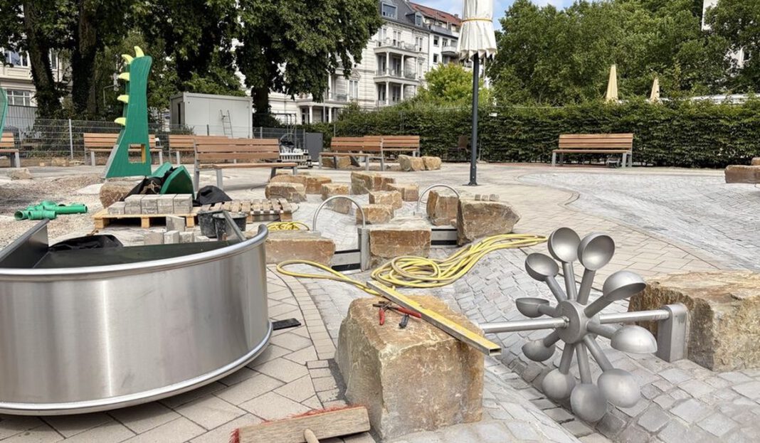 Wasserspielplatz in den Reisinger-Anlagen steht kurz vor Freigabe